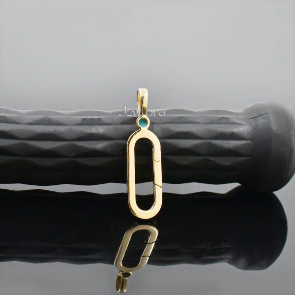 14K Yellow Gold Diamond Turquoise Enhancer Lock Jewelry - Image 2