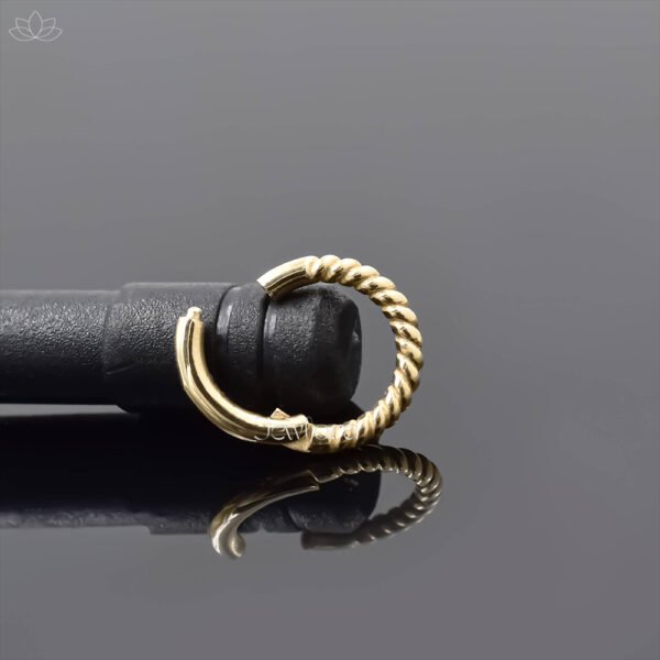 14K Yellow Gold Circle Twisted Enhancer Lock Jewelry - Image 2