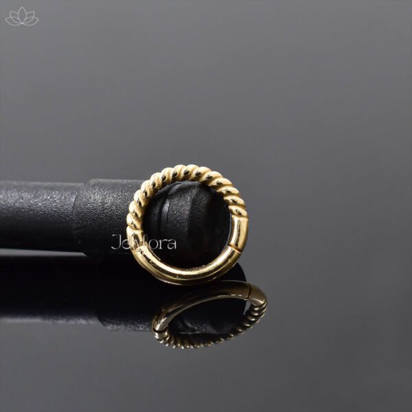 14K Yellow Gold Circle Twisted Enhancer Lock Jewelry