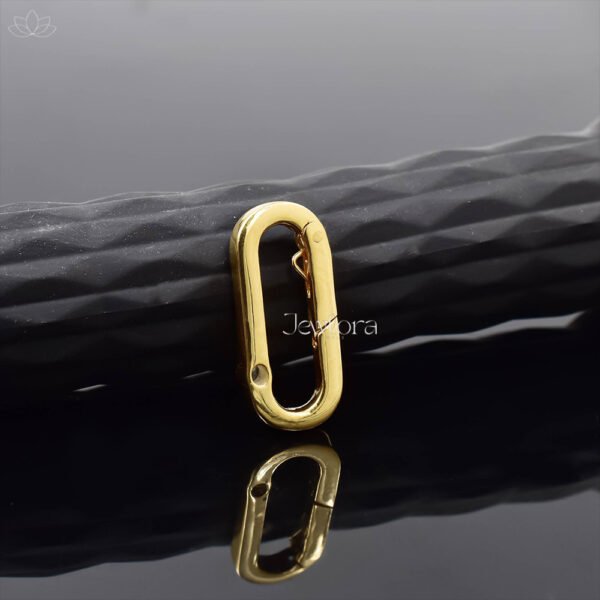 14K Yellow Gold Diamond Blue Enamel Clasp Lock Jewelry - Image 2