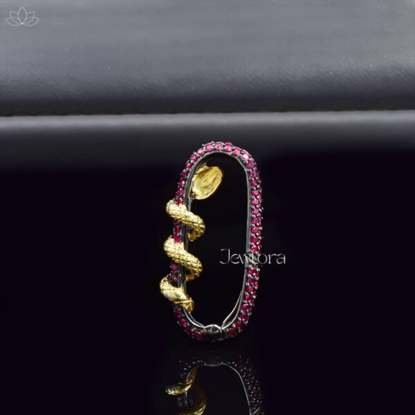 Yellow Gold & Gray Plated Ruby Snake Enhancer Lock Jewelry - Image 2