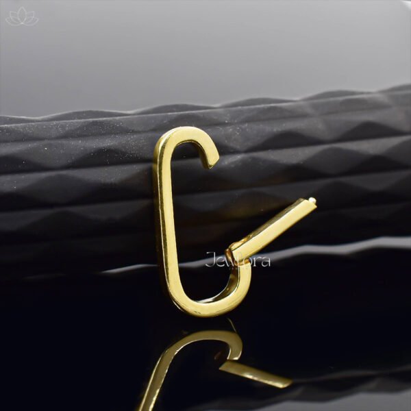 14K Yellow Gold Plain Oval Enhancer Lock Jewelry - Image 2