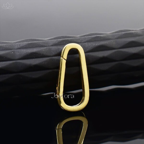 14K Yellow Gold Plain Oval Enhancer Lock Jewelry