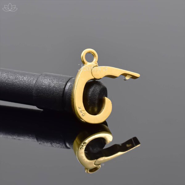 14K Yellow Gold Plated Oval Plain Enhancer Lock Jewelry - Image 2