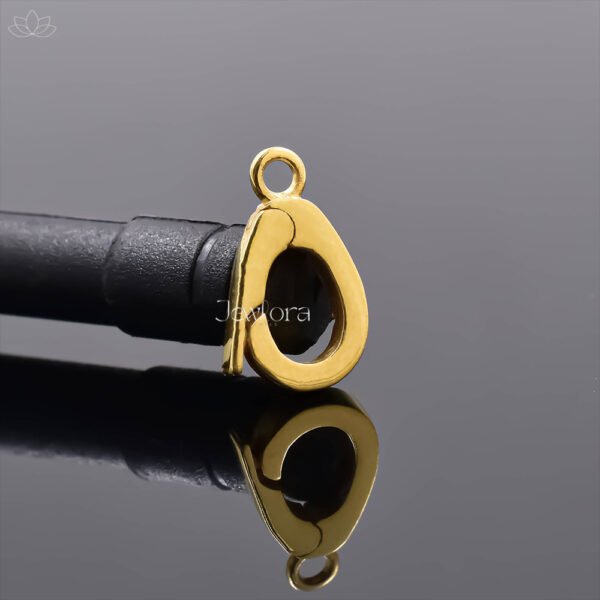 14K Yellow Gold Plated Oval Plain Enhancer Lock Jewelry