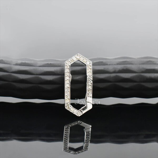 14K Yellow Gold Diamond Hexagon Enhancer Lock Jewelry - Image 2