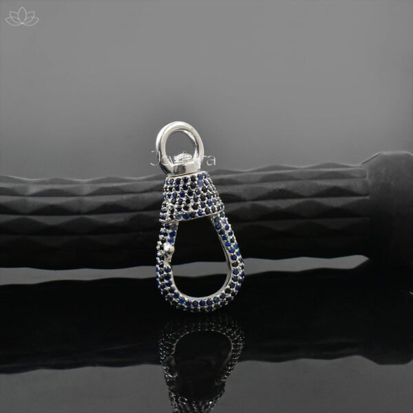 925 Silver Blue Sapphire Oval Swivel Lock Jewelry