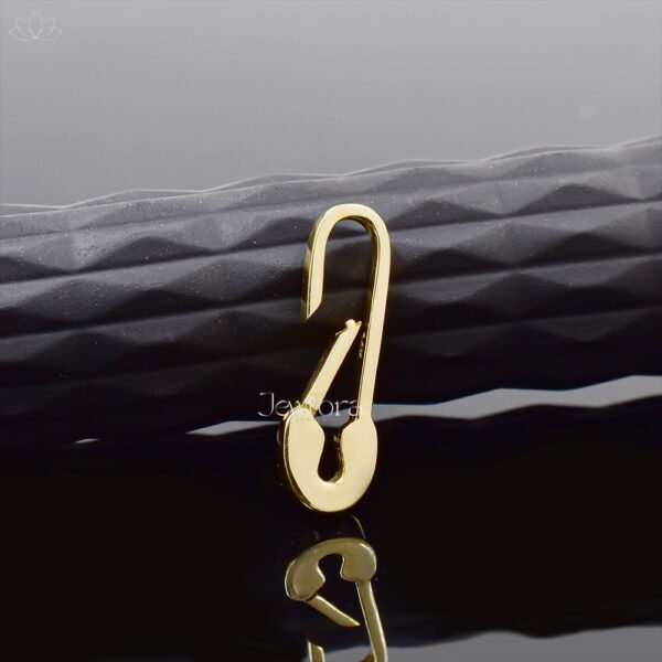 14K Yellow Gold Diamond Safety pin Enhancer Lock Jewelry - Image 2