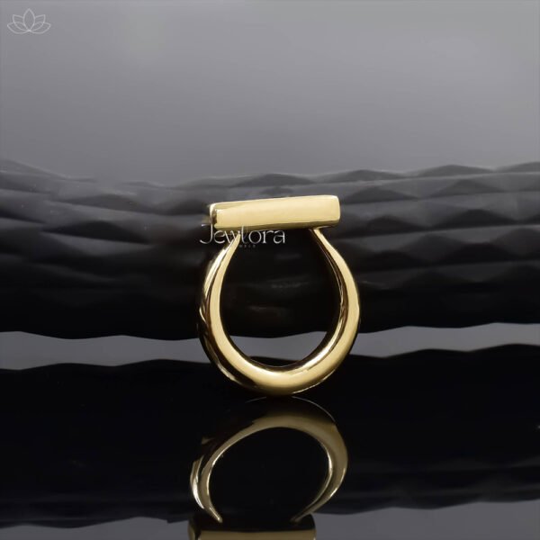 14K Yellow Gold Double Cut Diamond Shackle Lock Jewelry - Image 3