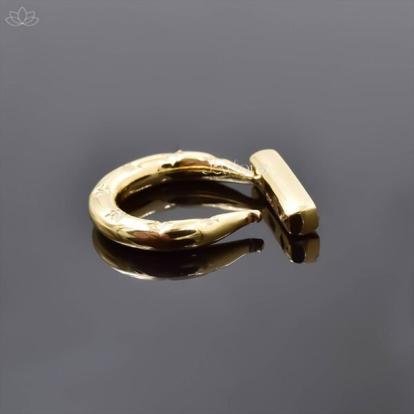 14K Yellow Gold Double Cut Diamond Shackle Lock Jewelry - Image 2