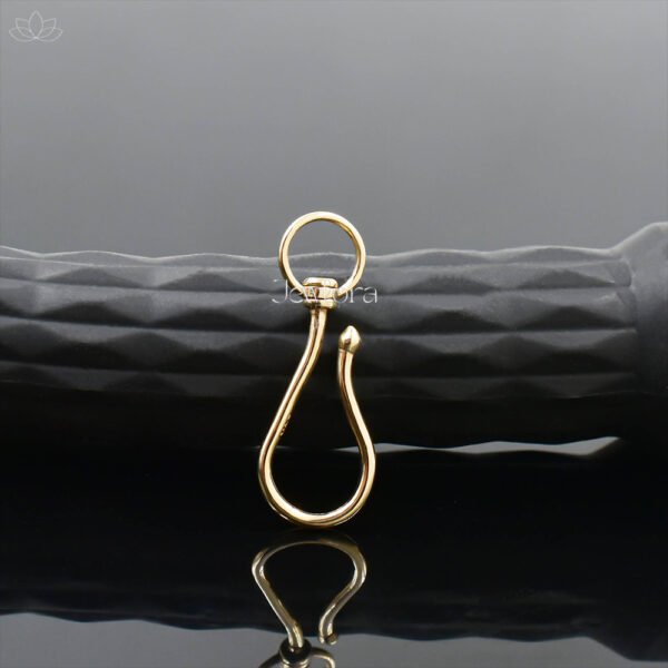 14K Yellow Gold Shepherd Hook Charm Holder Jewelry - Image 2