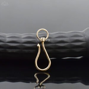 14K Yellow Gold Shepherd Hook Charm Holder Jewelry