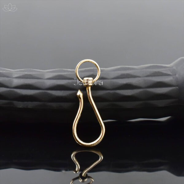 14K Yellow Gold Shepherd Hook Charm Holder Jewelry