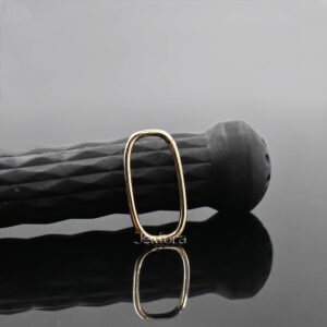 14K Yellow Gold Square Plain Oval Enhancer Lock Jewelry