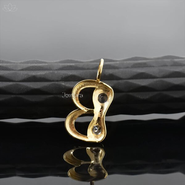14K Yellow Gold White Cubic Zirconia Bubble A Letter Charm Jewelry - Image 11