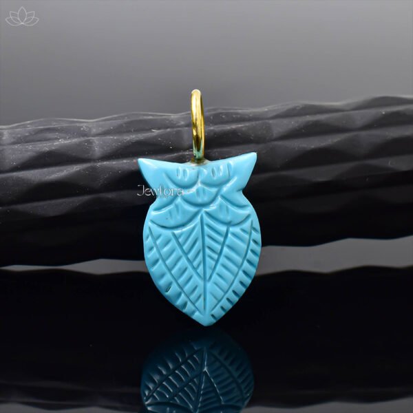 925 Silver Gold Plated Turquoise Owl Charm Jewelry - Image 2