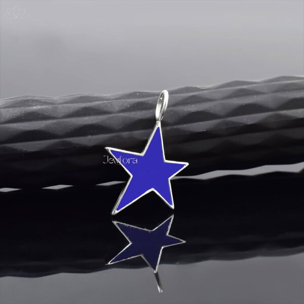 925 Silver Blue Enamel Star Charm Jewelry