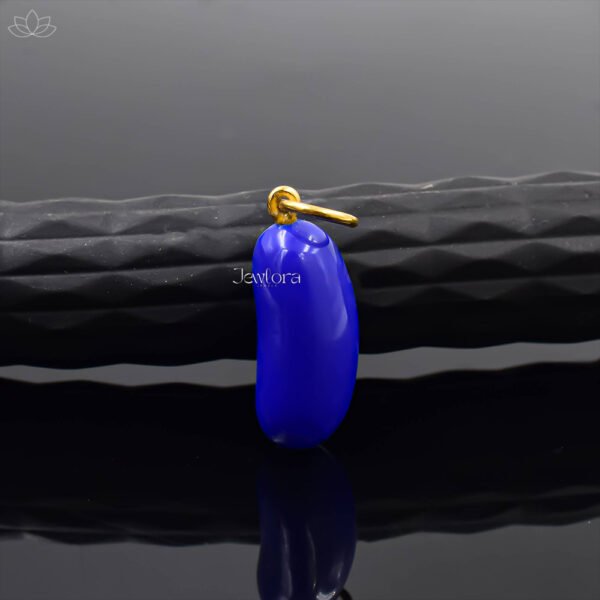 Designer Carving Lapis Bean Charm Jewelry