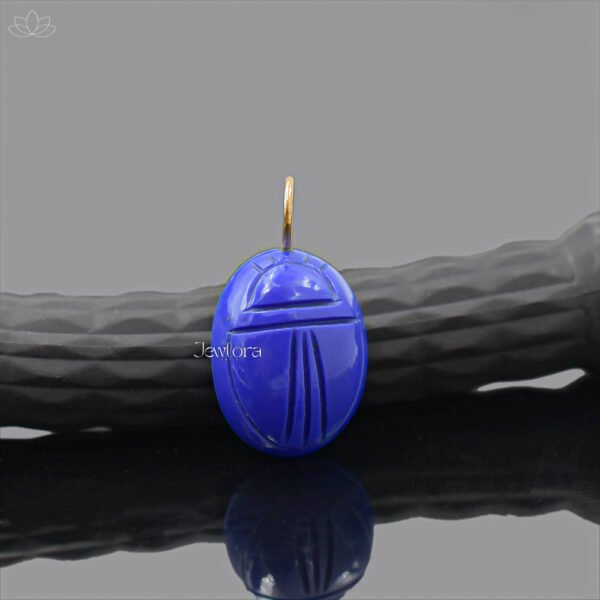 New Designer Carving Lapis Scarab Pendant Jewelry - Image 8