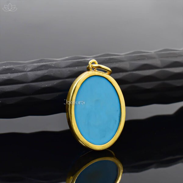 14K Yellow Gold Plated Turquoise Snail Charm Jewelry - Image 2