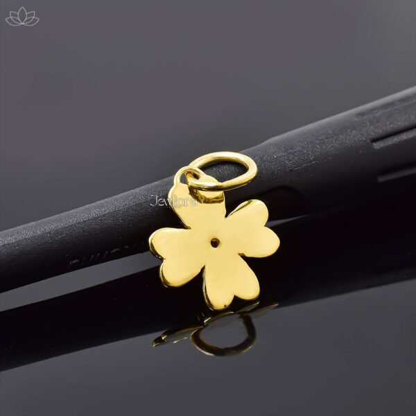 14K Yellow Gold Plated Amethyst Clover Charm Jewelry - Image 2
