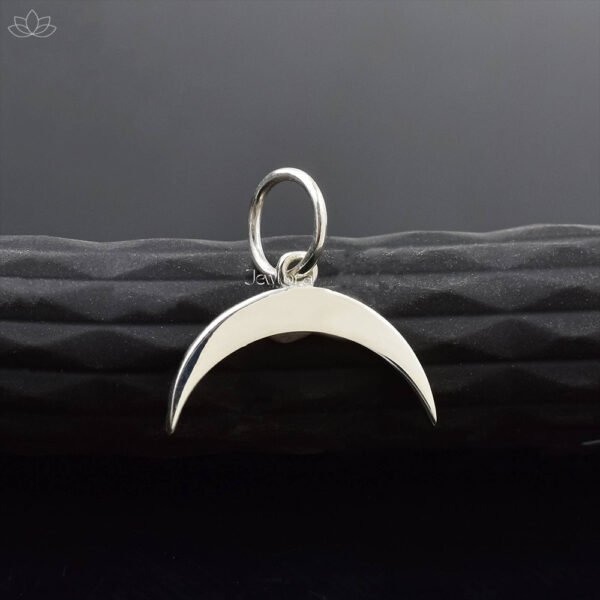 925 Silver Fluted Cresent Moon Charm Jewelry - Image 2