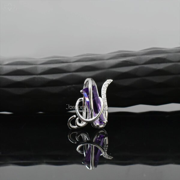 925 Silver Amethyst N Letter Charm Jewelry