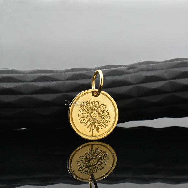 14K Yellow Gold Floral Charm Jewelry