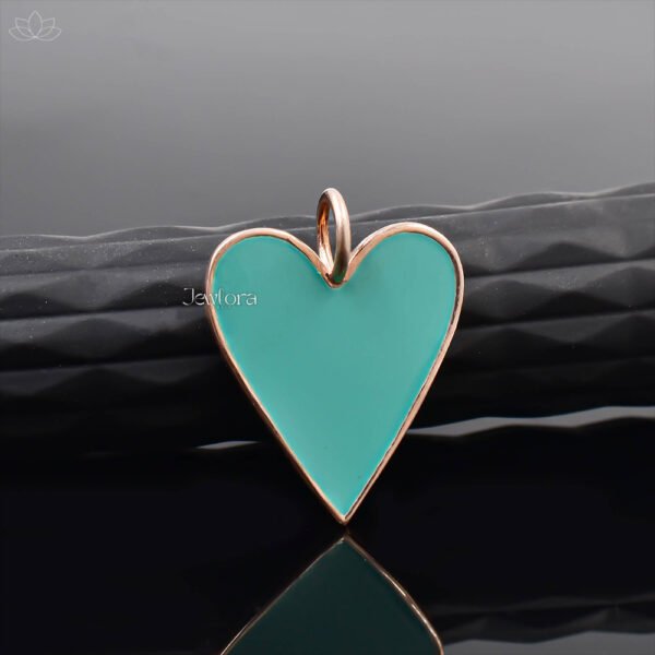 14K Rose Gold Plated Enamel Heart Charm Jewelry