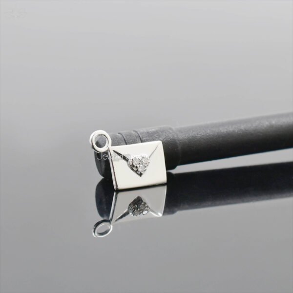 14K Yellow Gold Plated Moissanite Envelope Charm Jewelry - Image 4