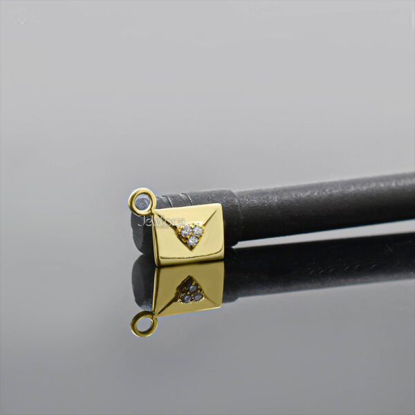 14K Yellow Gold Plated Moissanite Envelope Charm Jewelry