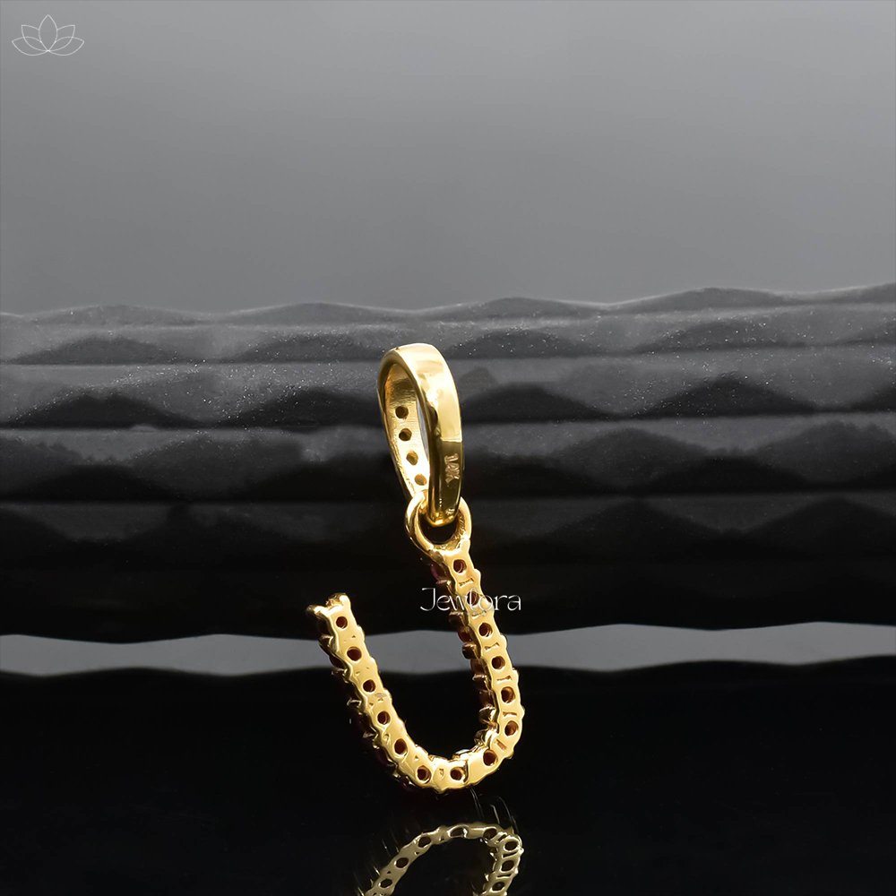 14K Yellow Gold Tsavorite & Diamond A Letter Charm Jewelry - Image 2