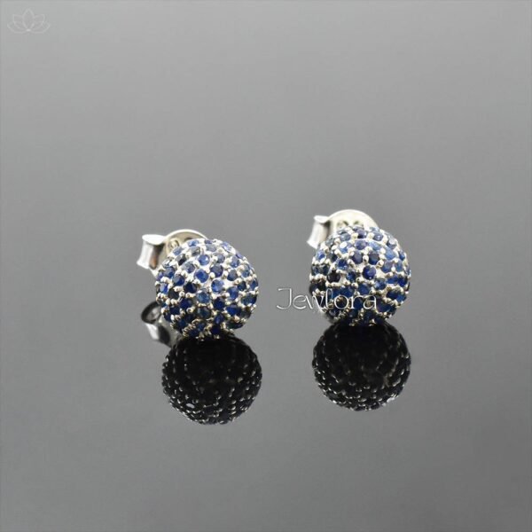 925 Silver Blue Sapphire Ball Stud Earring Jewelry