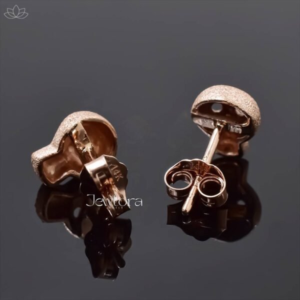 14K Rose Gold Plated Skull Stud Earring Jewelry - Image 2