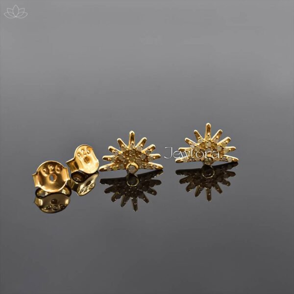14K Yellow Gold Diamond Stud Earring Jewelry - Image 3