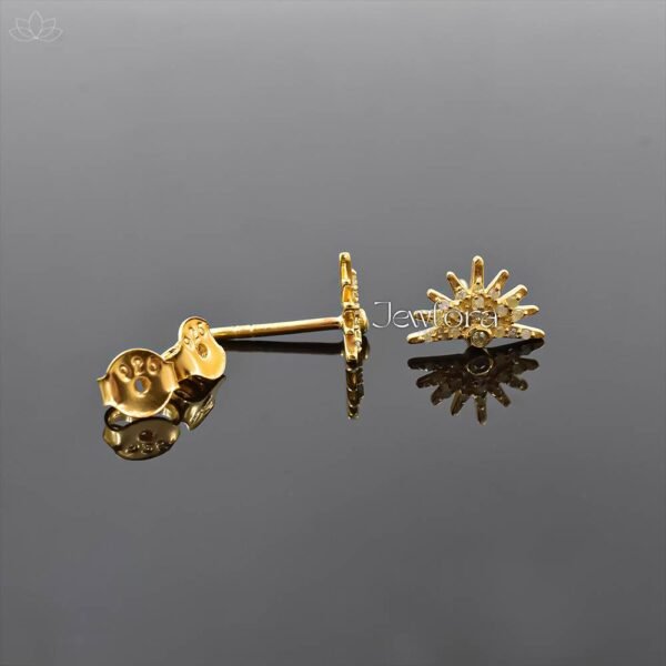 14K Yellow Gold Diamond Stud Earring Jewelry - Image 2