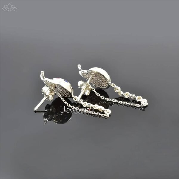 925 Silver Double Cut Diamond Ladybug Insect Chain Drop Earring Jewelry - Image 3
