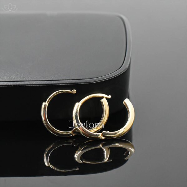 14K Yellow Gold Plain Hoop Earring Jewelry - Image 2