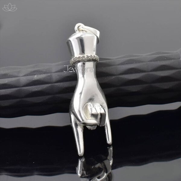 925 Silver Diamond & Black Onyx Figa Pendant Jewelry - Image 2