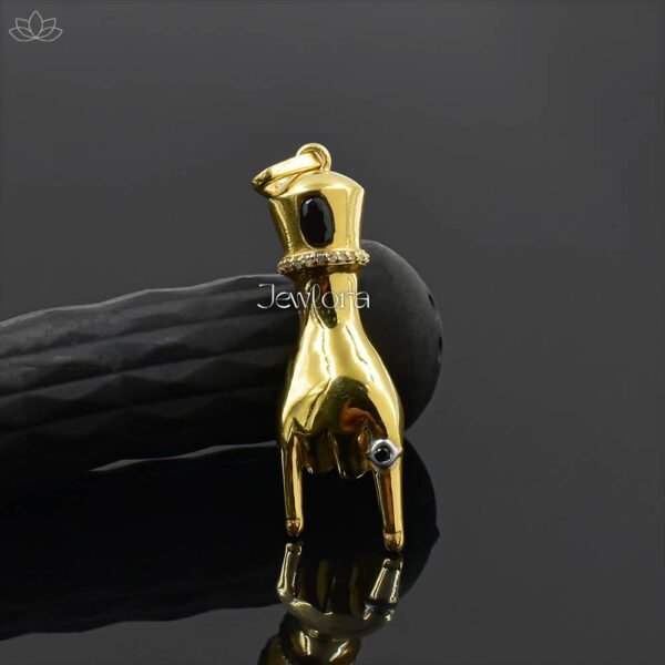 925 Silver Diamond & Black Onyx Figa Pendant Jewelry - Image 3