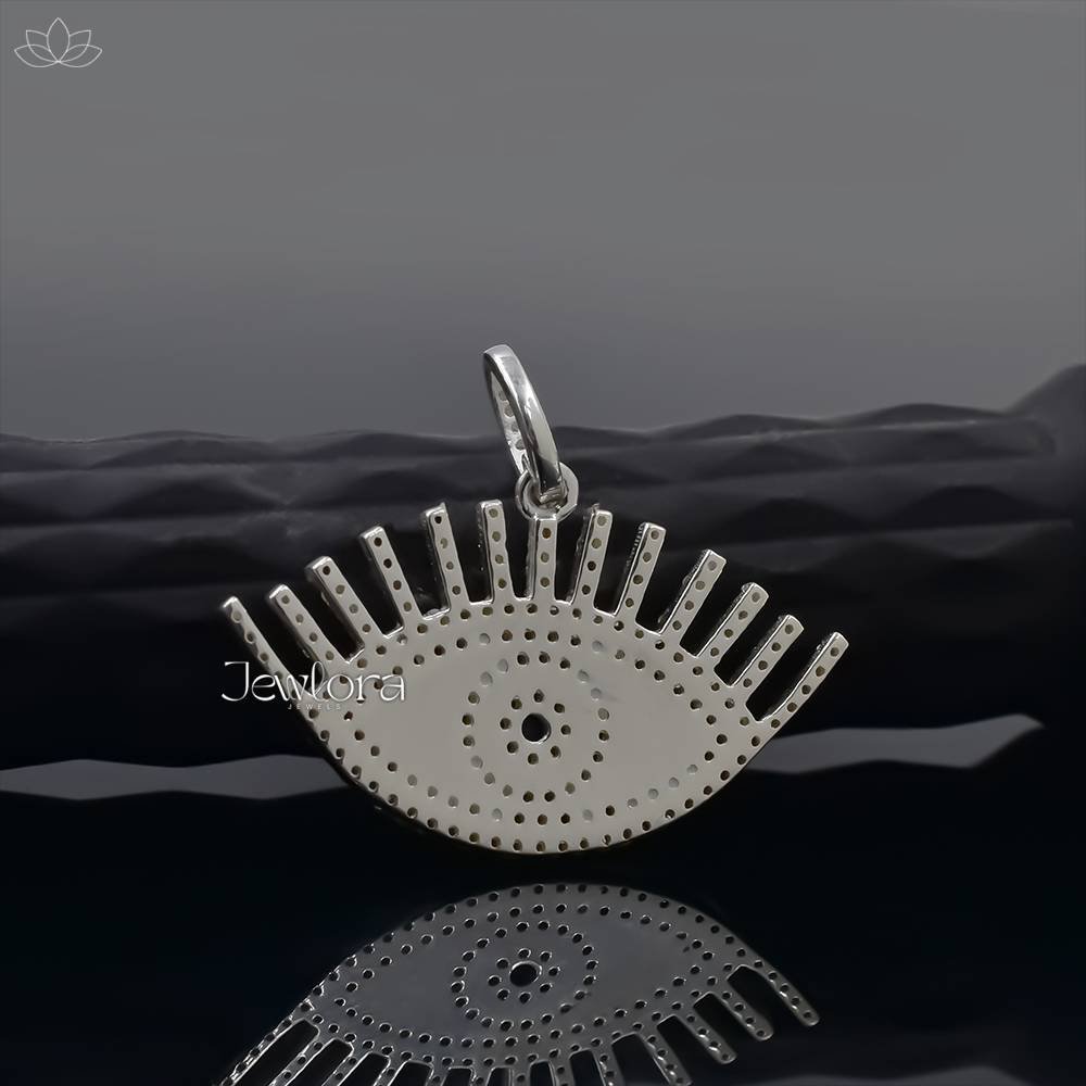 925 Silver Diamond Evil Eye Pendant Jewelry - Image 2
