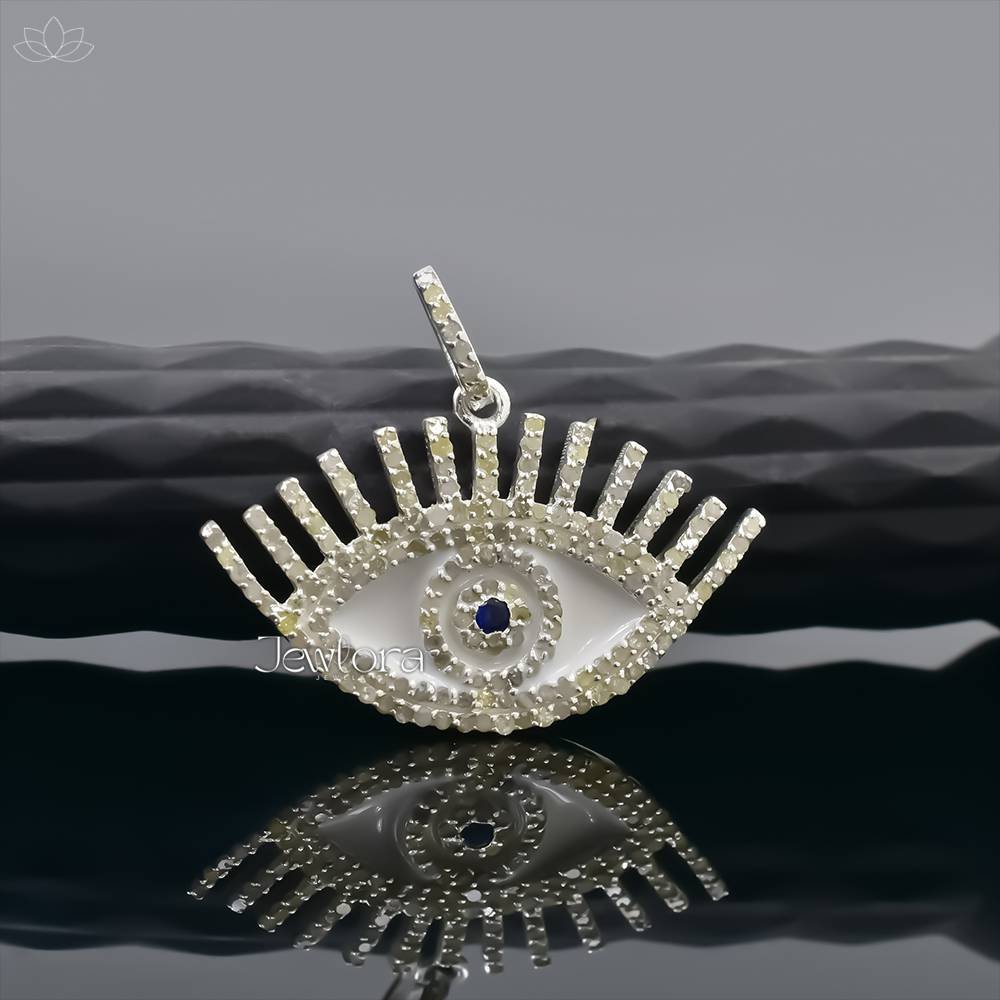 925 Silver Diamond Evil Eye Pendant Jewelry