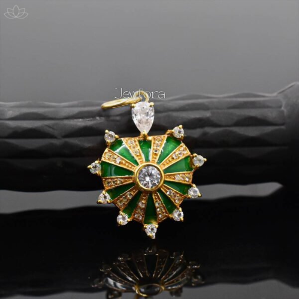 14K Yellow Gold Plated White Topaz Heart Pendant Jewelry