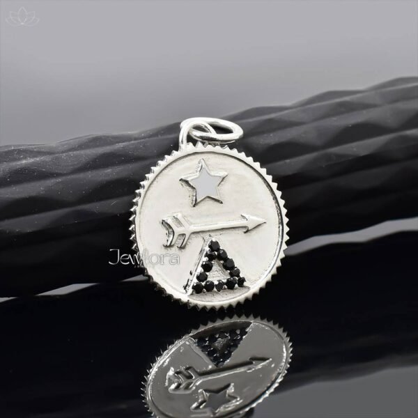 925 Silver Black Diamond Triangle Pendant Jewelry