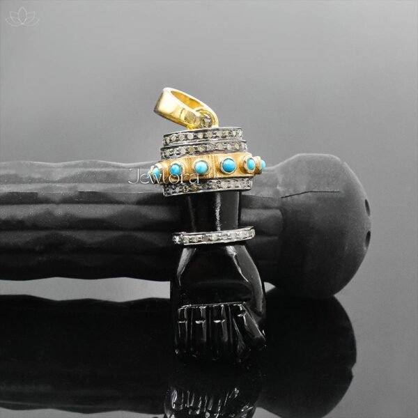 925 Silver Diamond,Turquoise or Black Onyx Figa Pendant Jewelry - Image 2