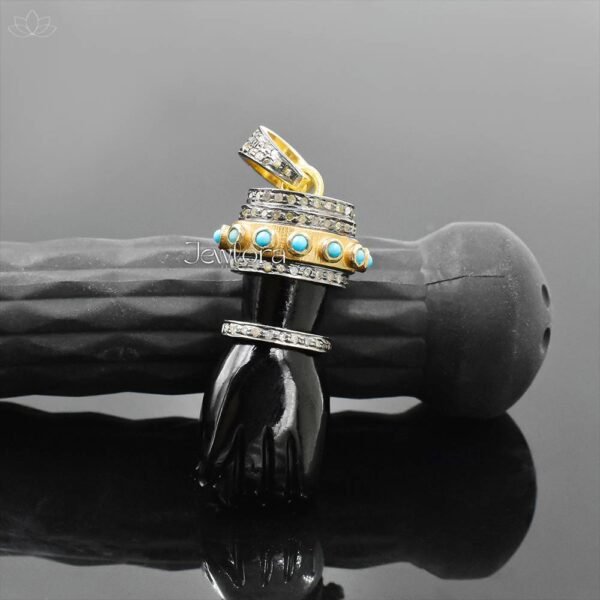 925 Silver Diamond,Turquoise or Black Onyx Figa Pendant Jewelry