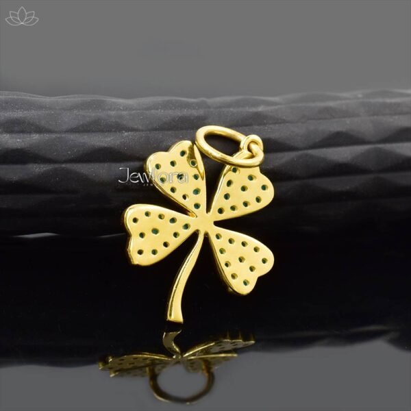 14K Yellow Gold Plated Turquoise Floral Pendant Jewelry - Image 2