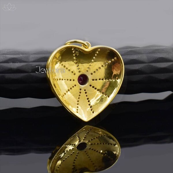 14K Yellow Gold Plated Diamond Heart Pendant Jewelry - Image 2