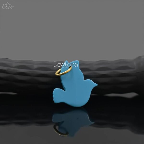 Designer Carving Turquoise Pigeon Pendant Jewelry - Image 2