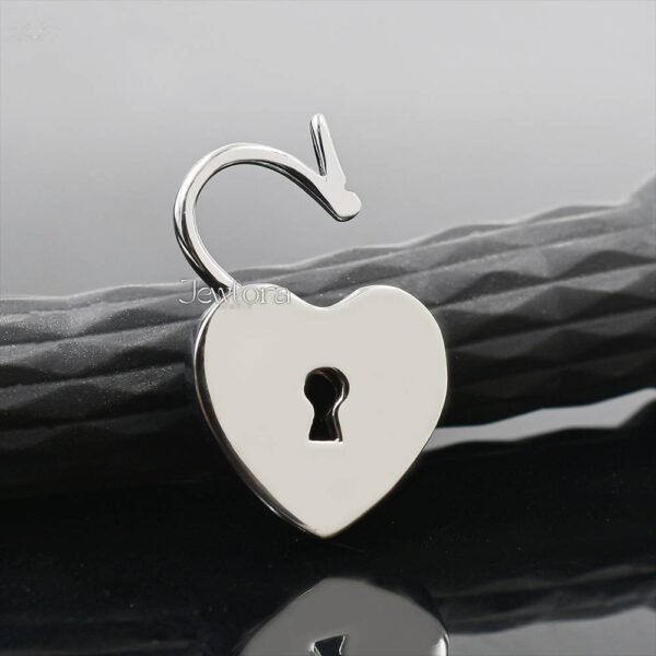 925 Silver Gray Plated Turquoise Heart Padlock Jewelry - Image 3